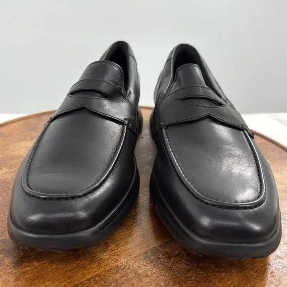Rockport Shoes Mens 11 Black Leather Penny Loafer Slip On DresSports Comfort - Picture 2 of 11